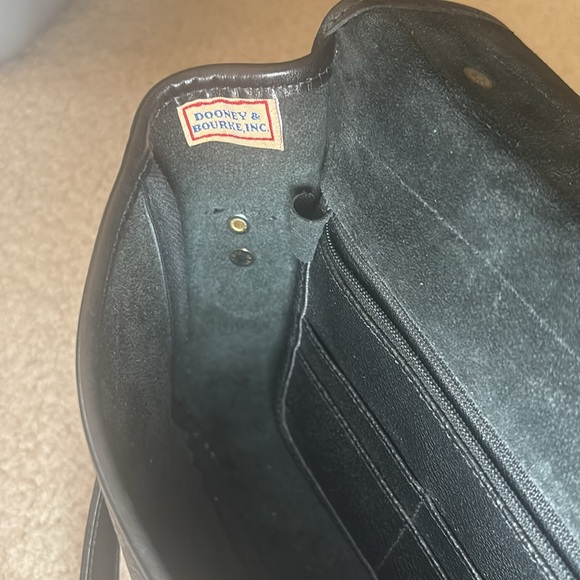 DOONEY & BOURKE | Black leather mini-brief case, crossbody saddlebag - Picture 9 of 13